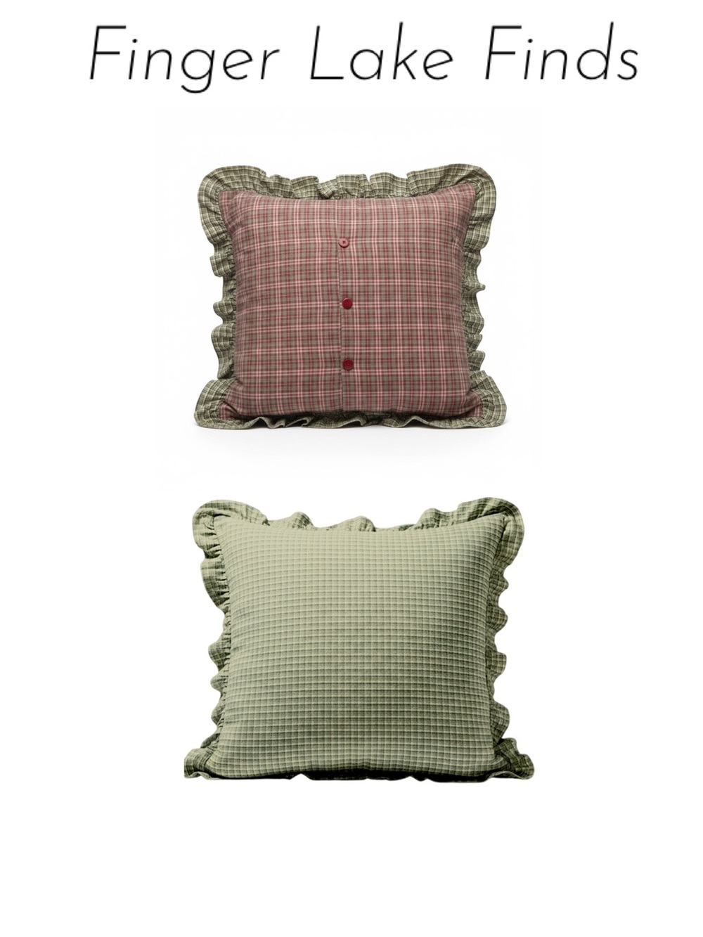 Pair of VHC Plaid Cotton Euro Shams